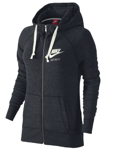 New Women's Nike Long-sleeve Gym Vintage Full Zip Hoodie! In Black!!!