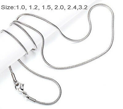 One Day Ship 18"-32" Mens Womens Stainless Steel Necklace Chain Snake Chain