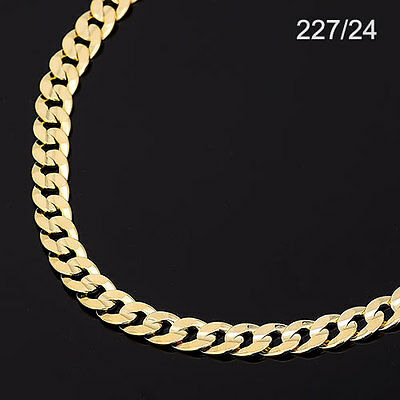 Men's 14k Yellow Gold Plated 24 Inches Cuban Link Chain Necklace 7.5 Mm,  227/24