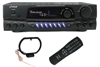 Pyle Pt260a 200w 8-ohm Home Digital Am Fm Stereo Receiver Theater Audio, Black