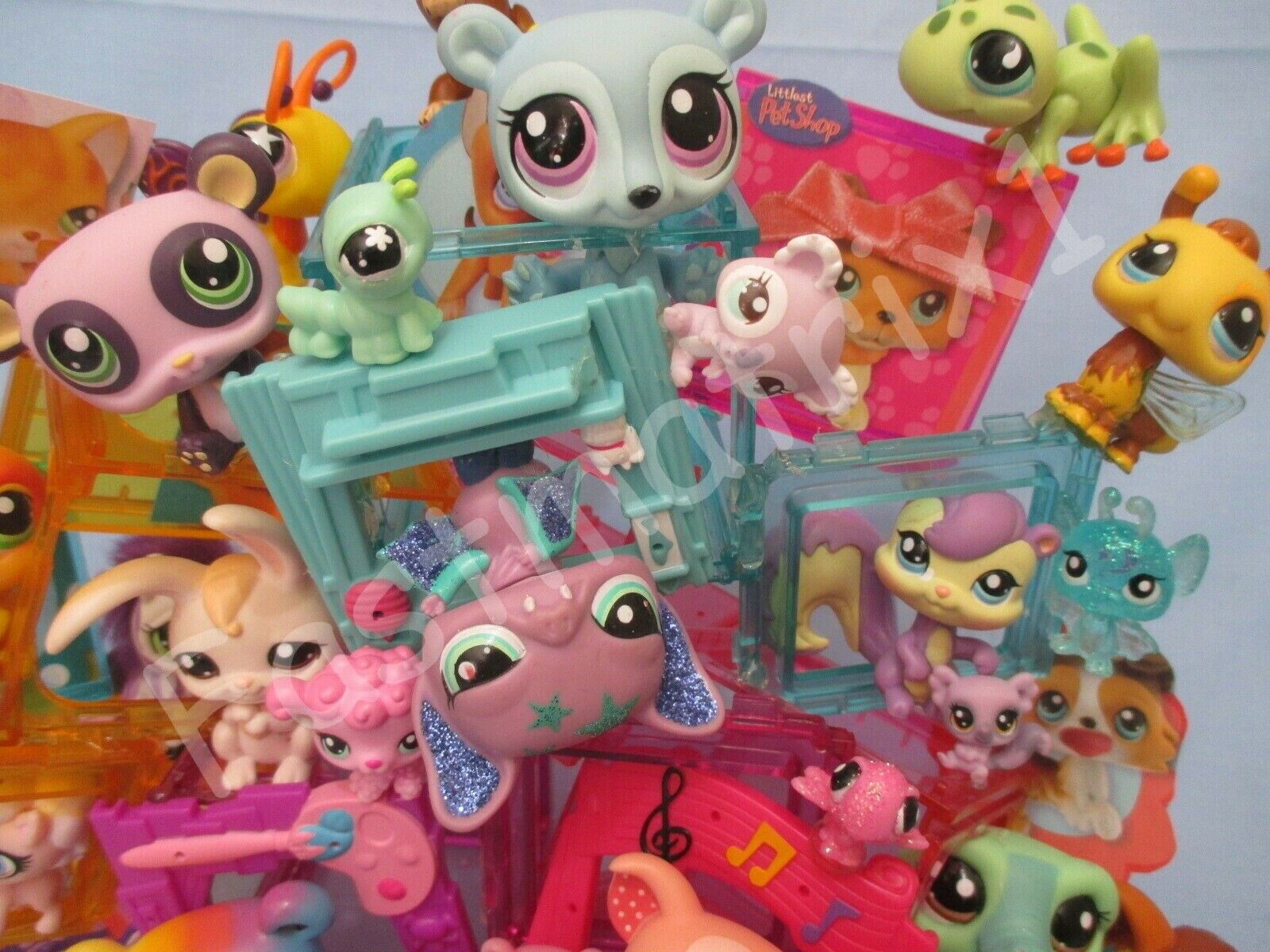 Littlest Pet Shop Lot 7 Of Pcs Random Figures With Babies Authentic Hasbro Lps