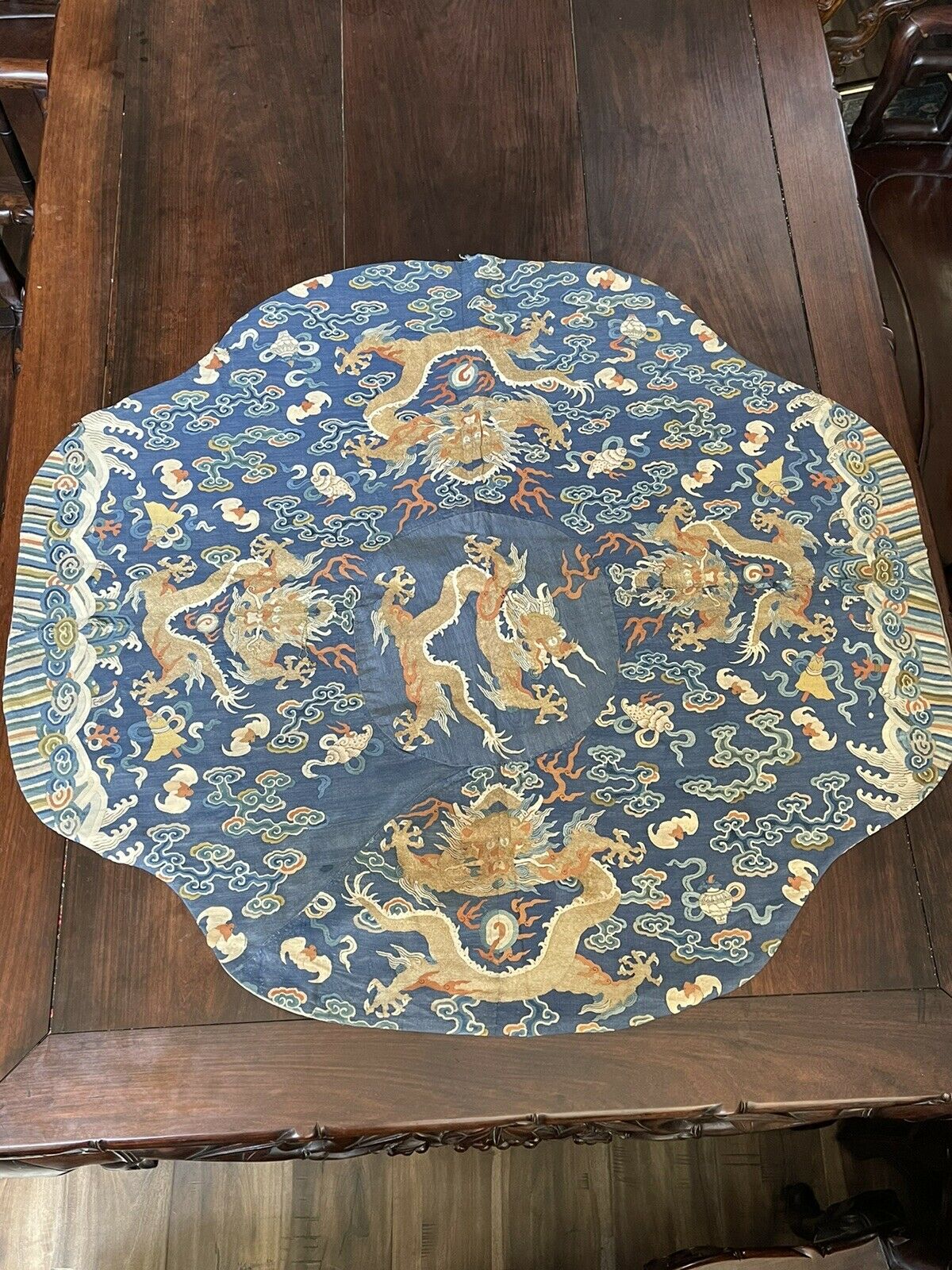 Antique Chinese Qing Dynasty Dragon Silk Robe  China Asian