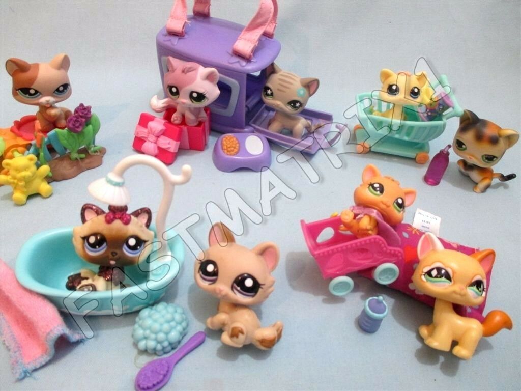 Littlest Pet Shop Lot 5 Random Pcs 2 Kitten Cats 3 Accessories Buy 3 Get 1 Free